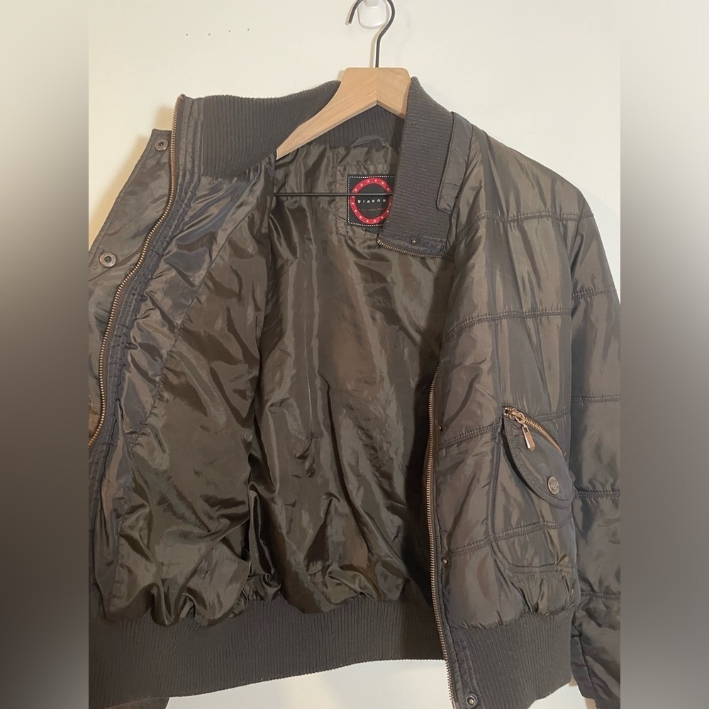 Giacca Winter Puffer Coat Jacket Size Large Goldish Brown Color No Hood Y2K - Picture 6 of 12